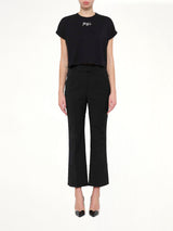 SS Balmain Paris Cropped T-Shirt in Black