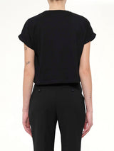 SS Balmain Paris Cropped T-Shirt in Black