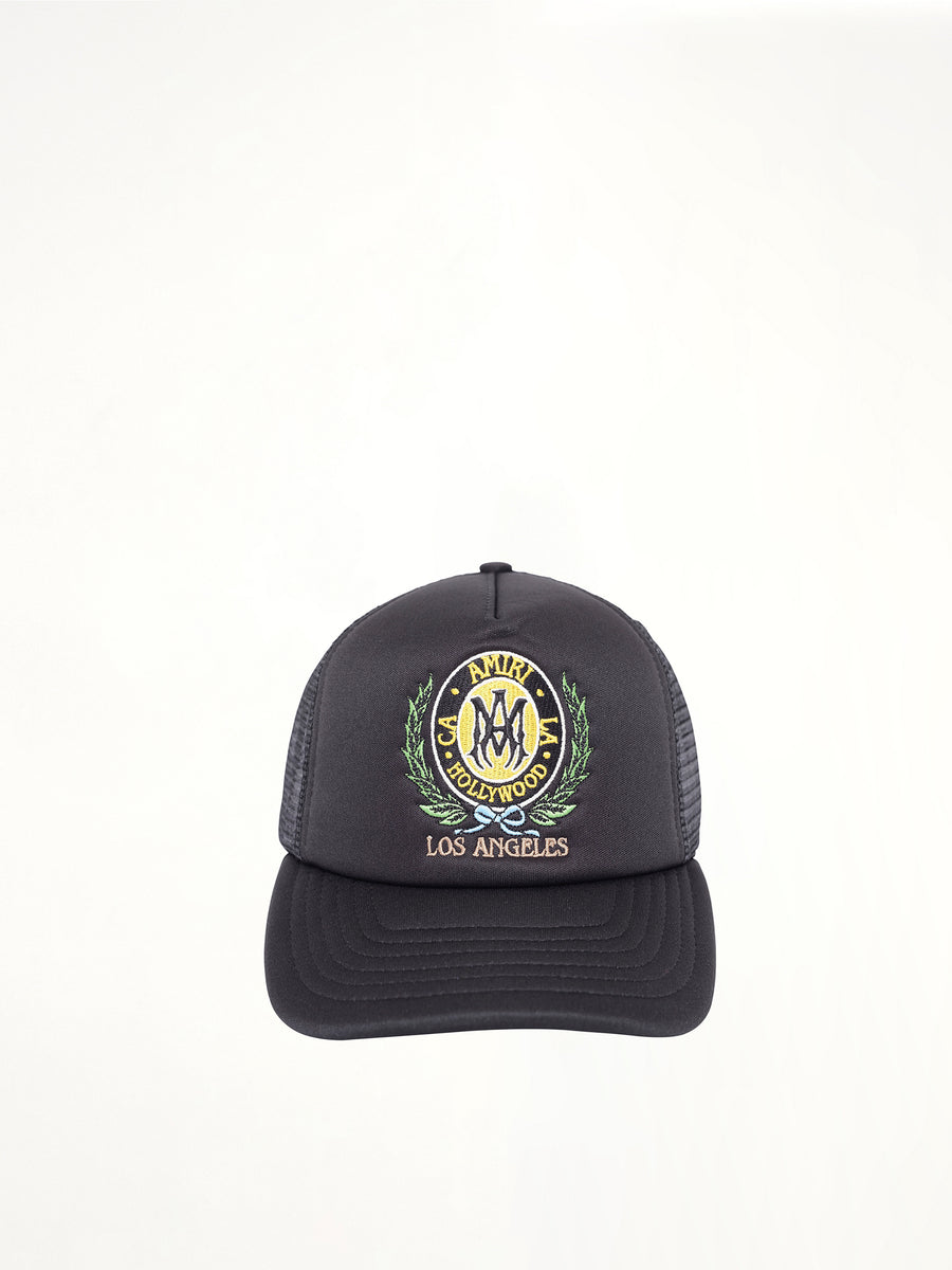 MA Crest Trucker Hat in Black