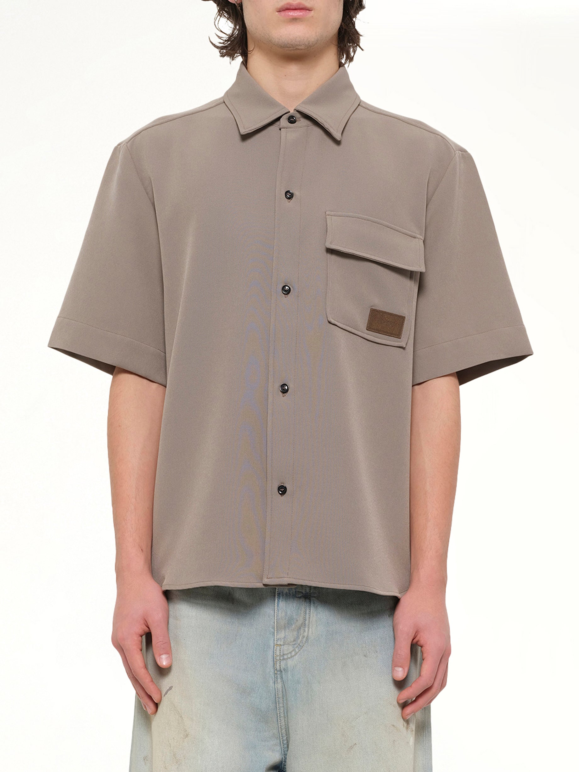 Amiri Patch Cady Pocket Shirt in Dark Sand