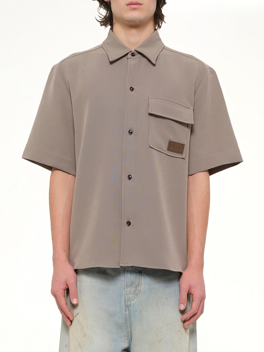 Amiri Patch Cady Pocket Shirt in Dark Sand
