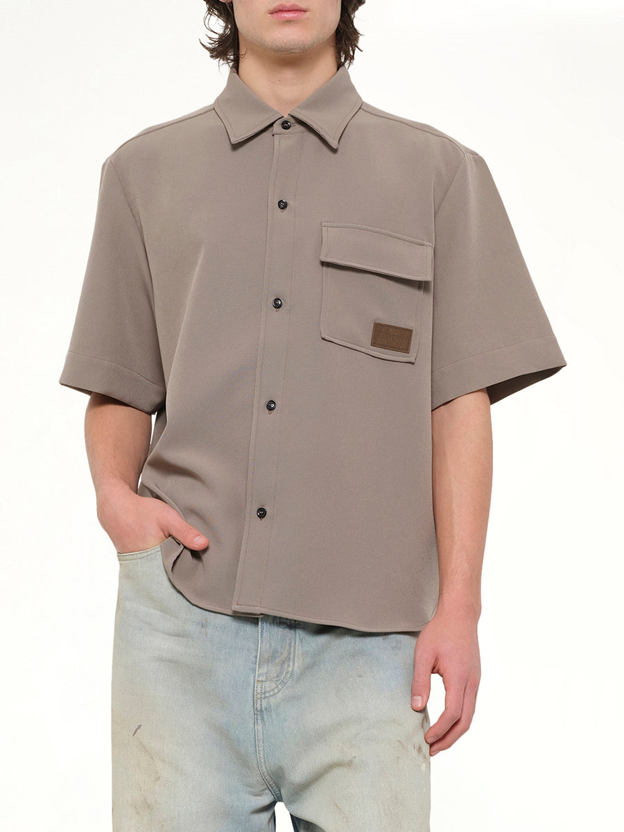 Amiri Patch Cady Pocket Shirt in Dark Sand