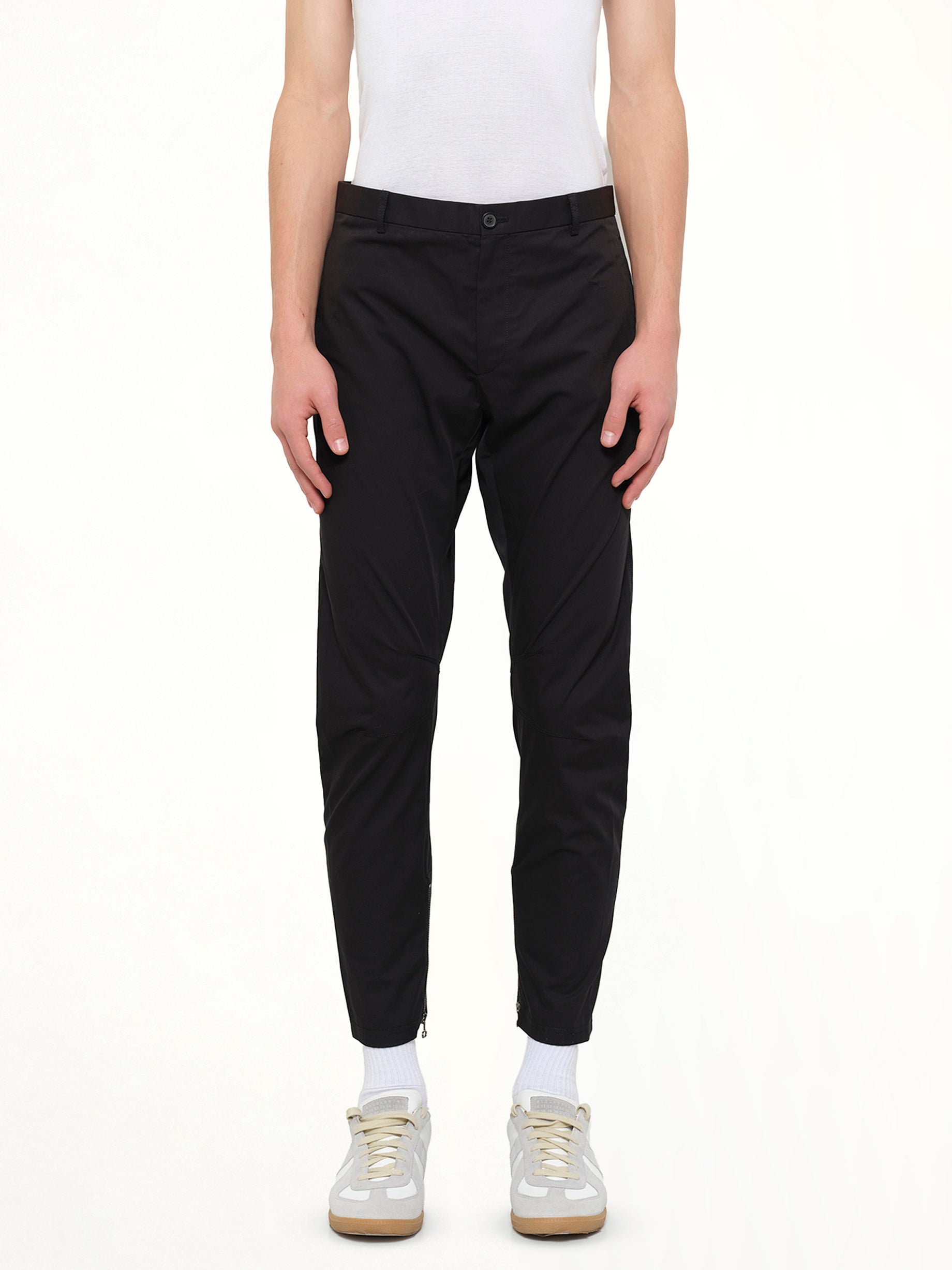 Cut Biker Pants in Black