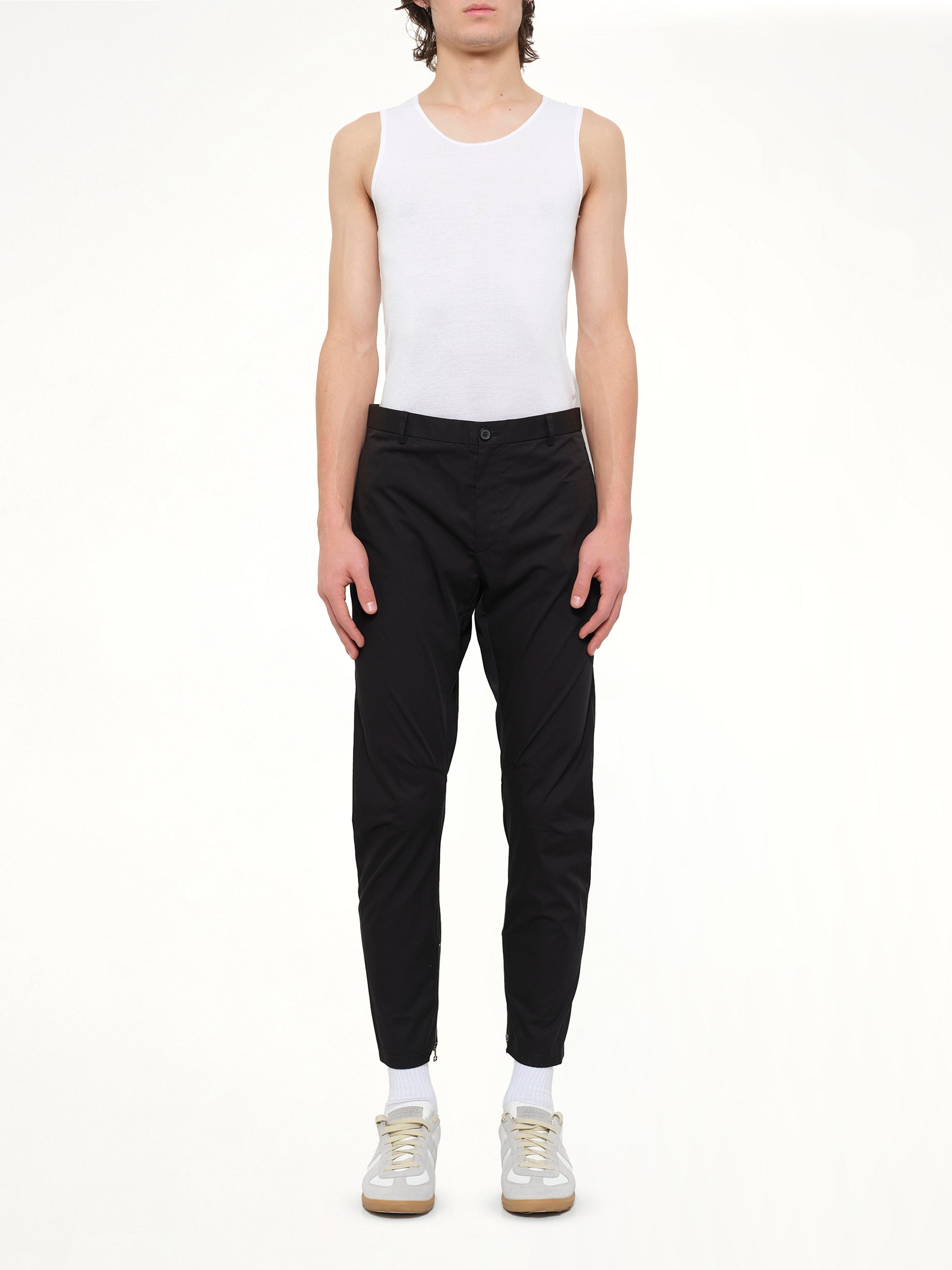Cut Biker Pants in Black