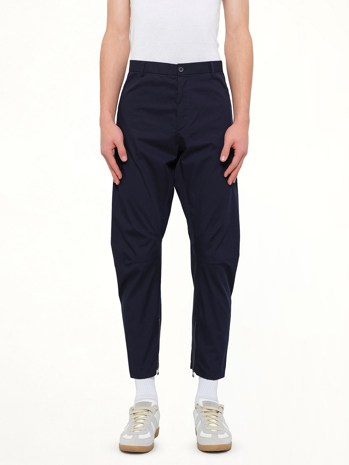 Cut Biker Pants in Blue