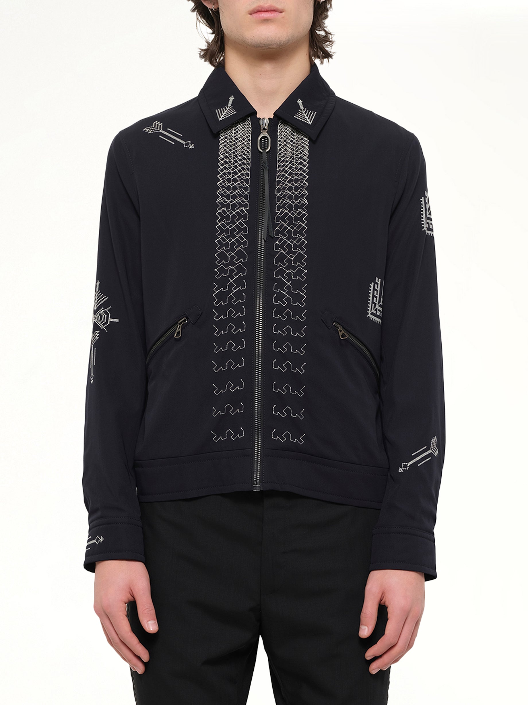 Embroidered Jacket in Blue