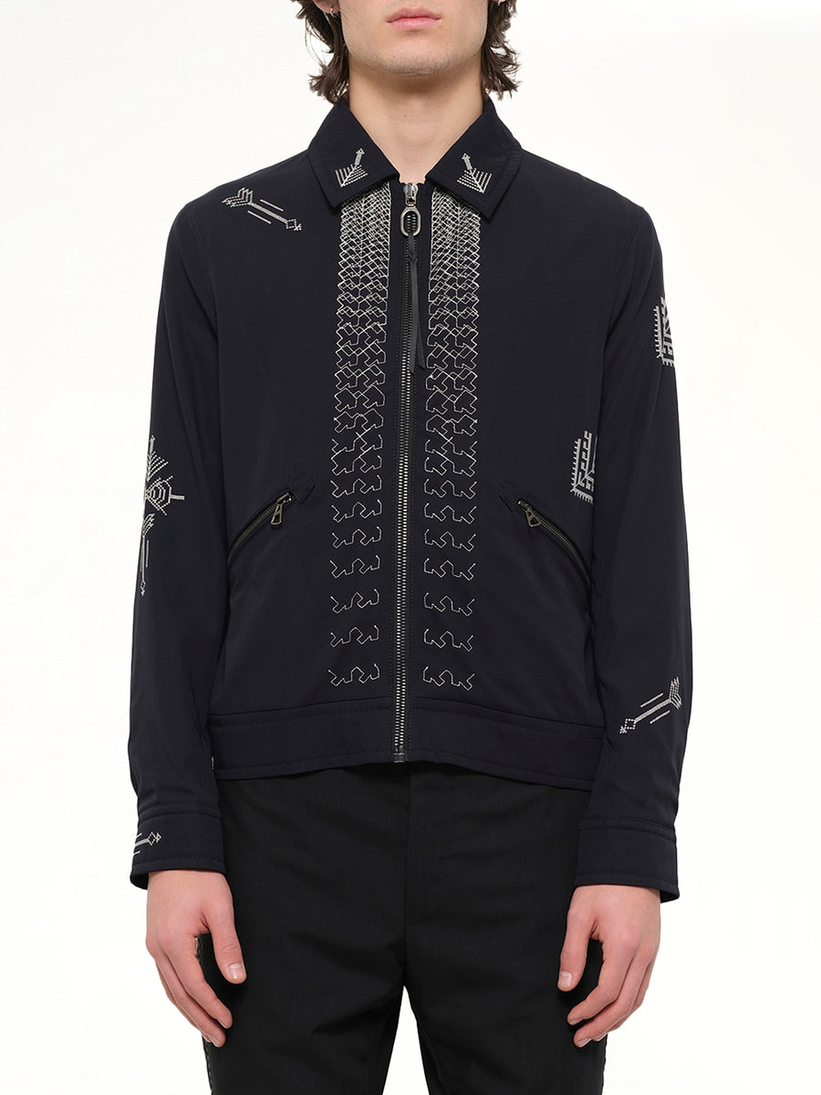 Embroidered Jacket in Blue