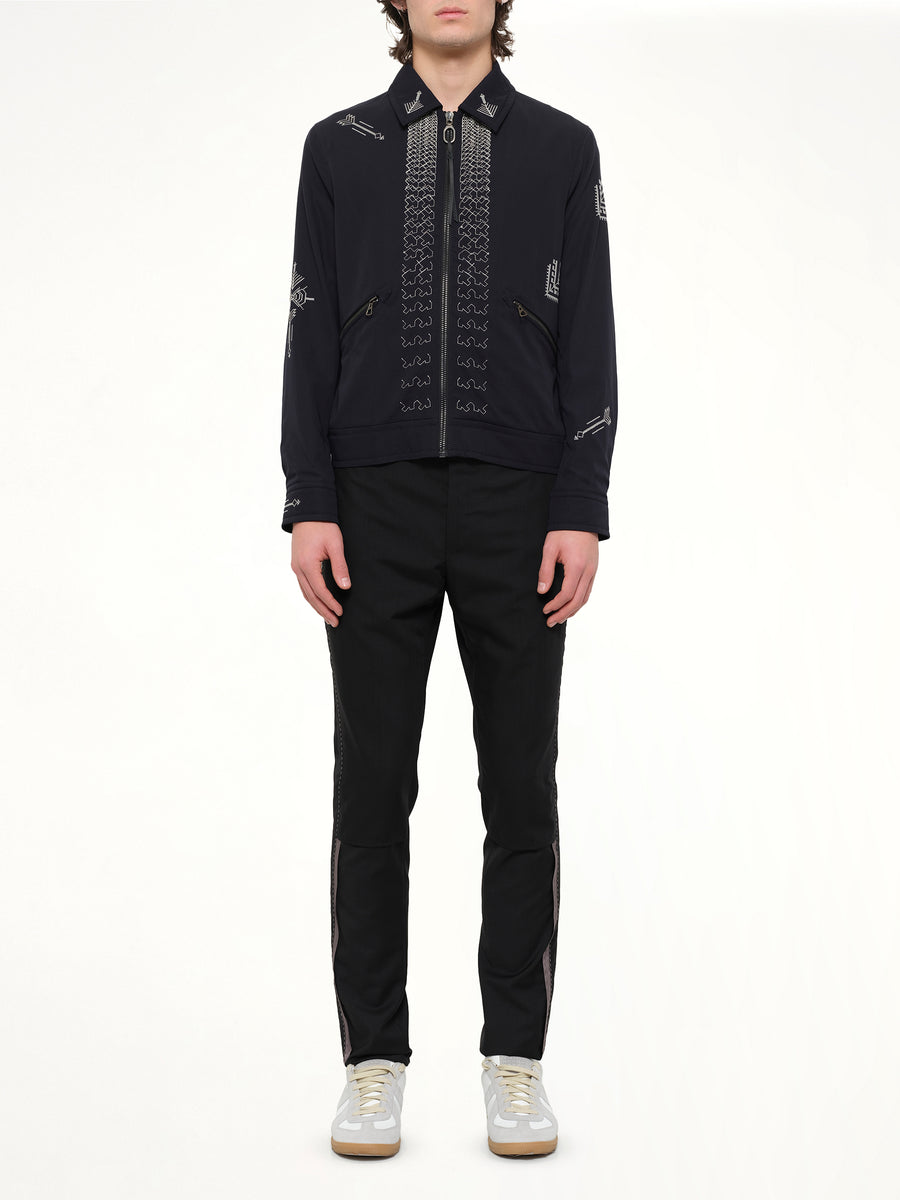 Embroidered Jacket in Blue