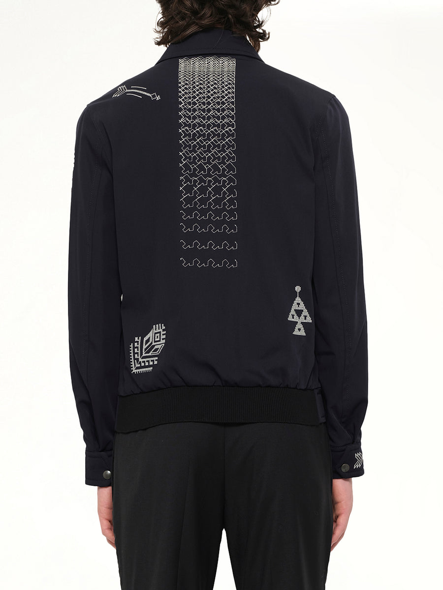 Embroidered Jacket in Blue