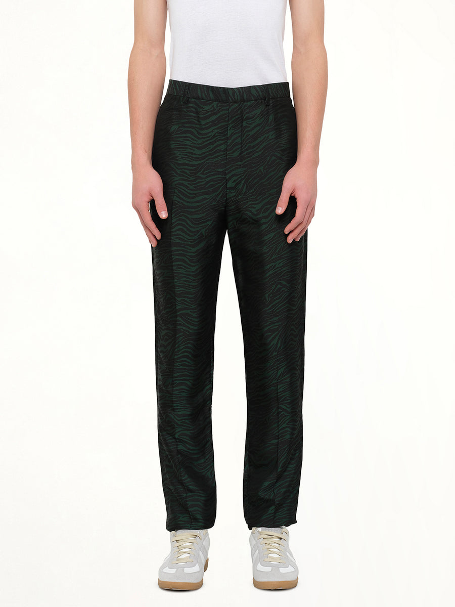 Zebra Jacquard Pant in Green