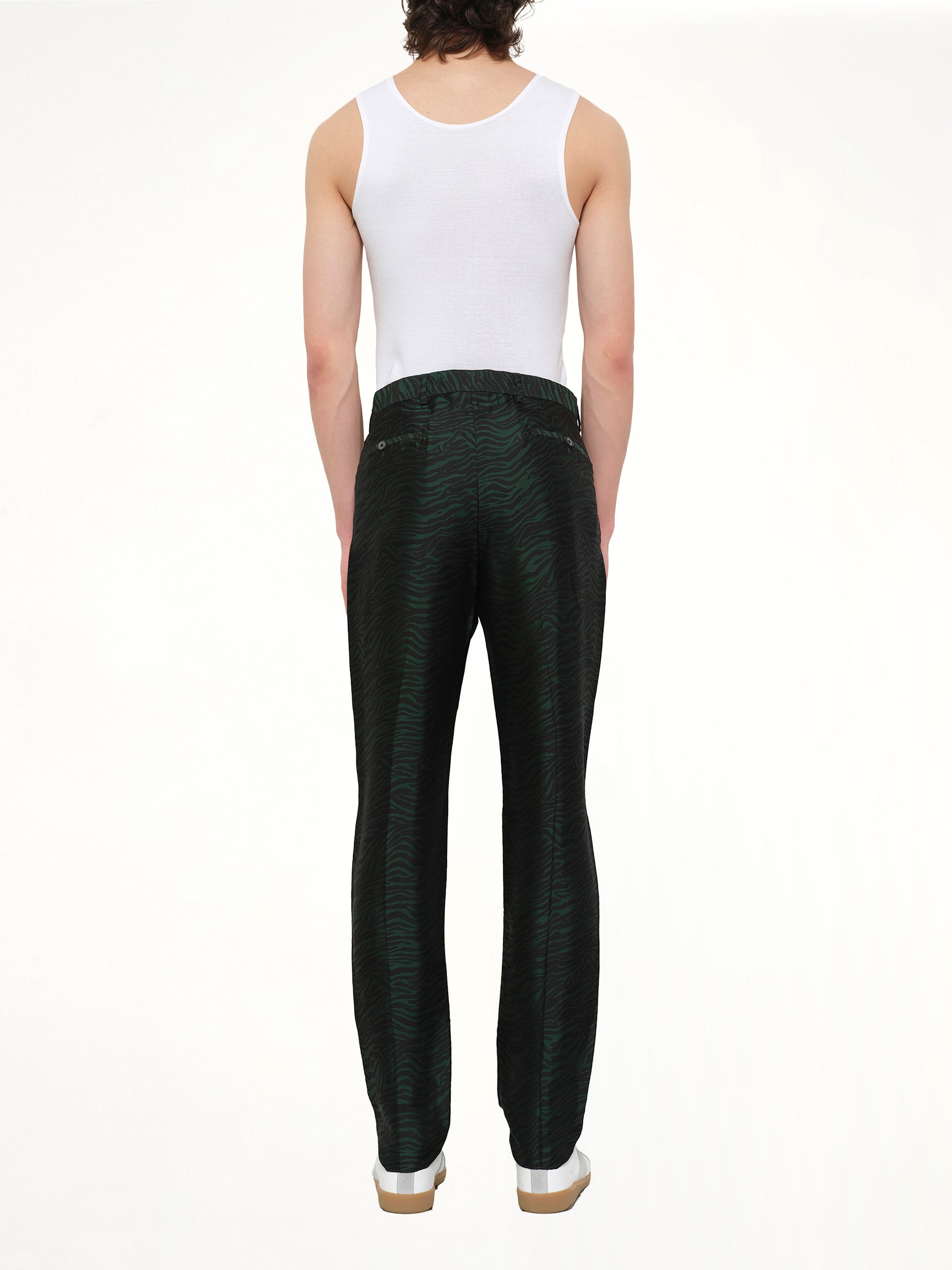Zebra Jacquard Pant in Green