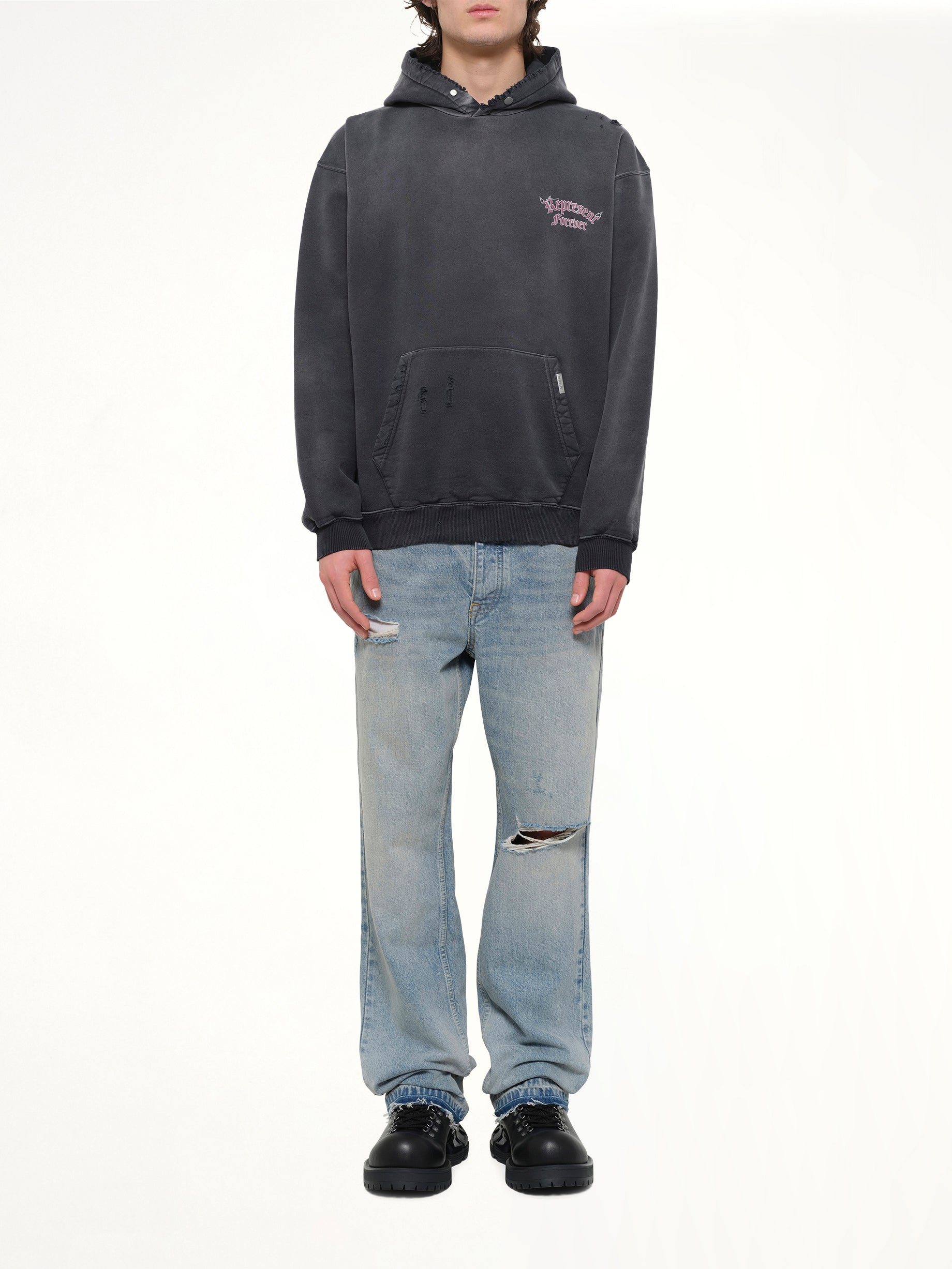 Duality Hoodie in Washed Black