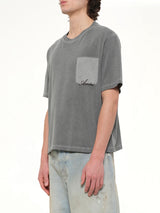 Faded Pocket Crop T-Shirt in Black