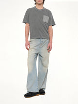Faded Pocket Crop T-Shirt in Black