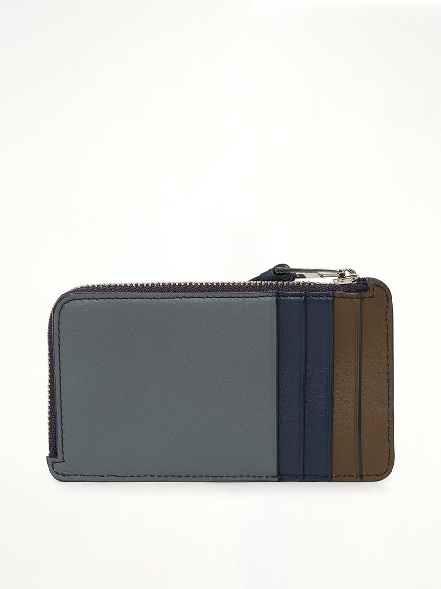 Puzzle Edge Coin Cardholder Multi in Blue Grey/Navy