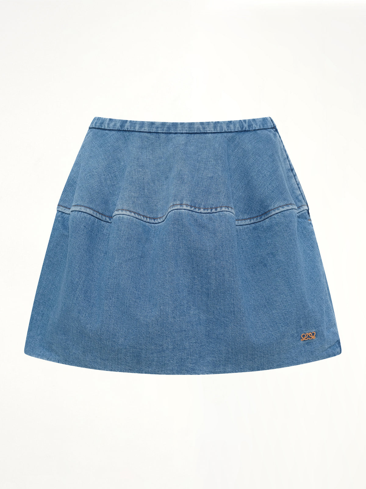 Denim Balloon Skirt in Light Blue