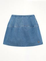 Denim Balloon Skirt in Light Blue