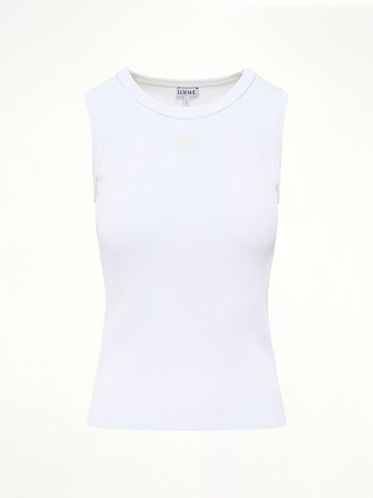 Tonal Anagram Tank Top in White