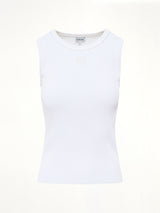 Tonal Anagram Tank Top in White