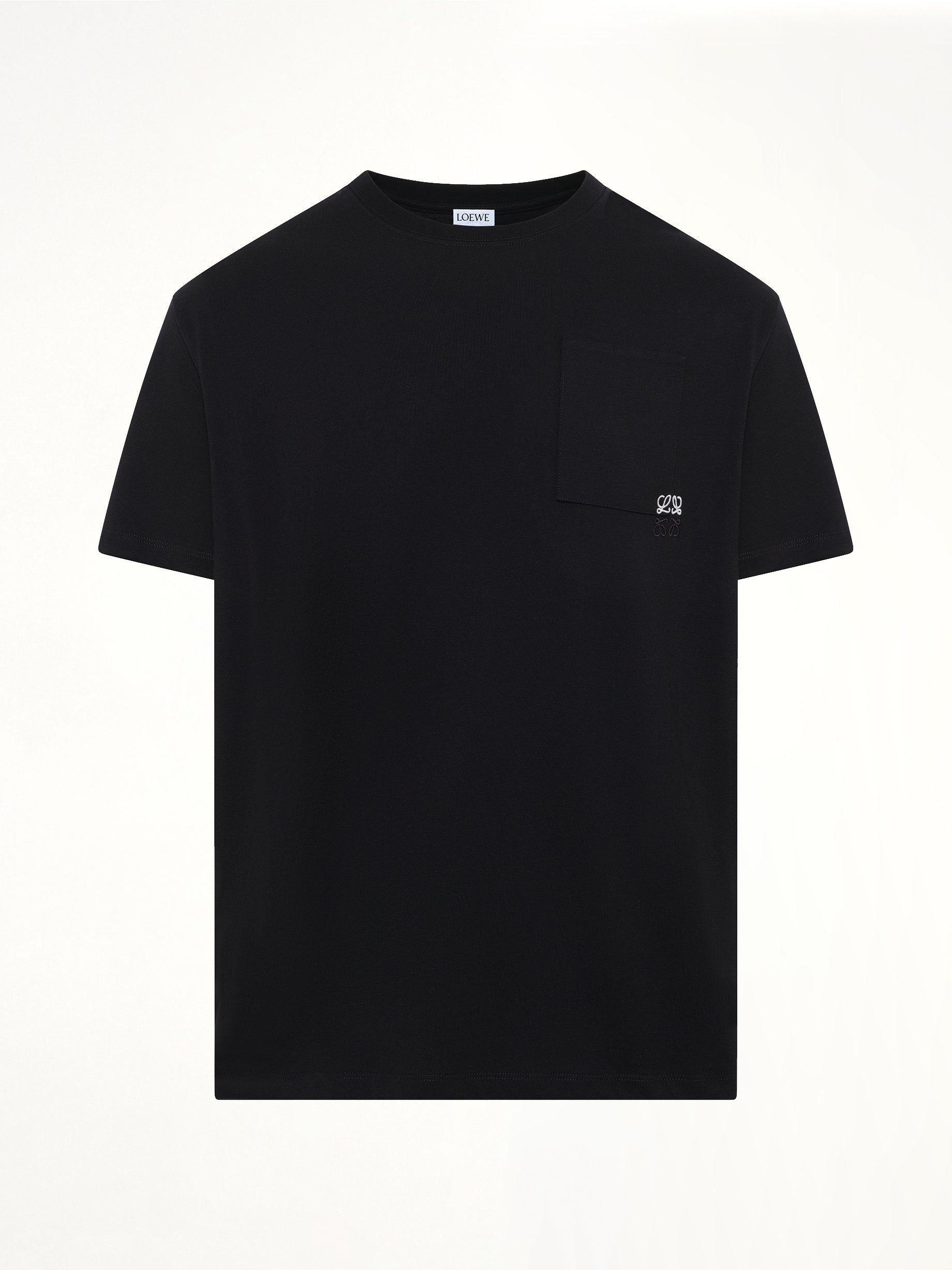Two-Tone Anagram Relaxed Fit T-Shirt in Black