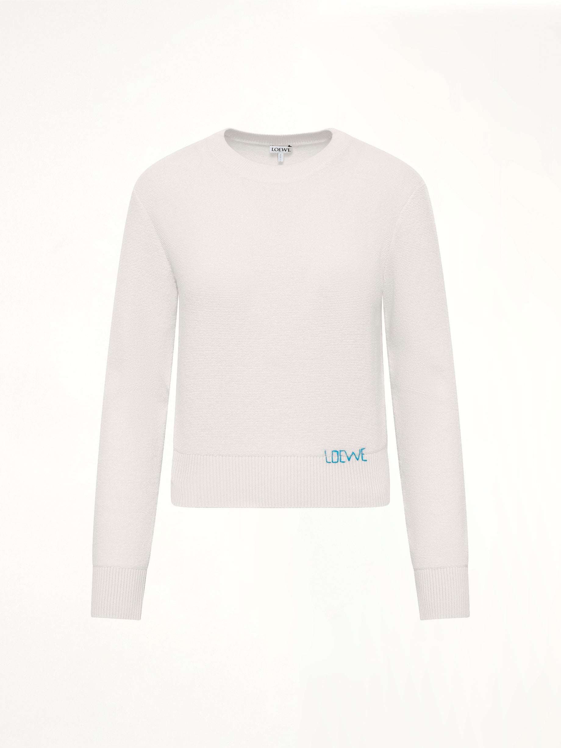 Wool Sweater in Ecru/Blue