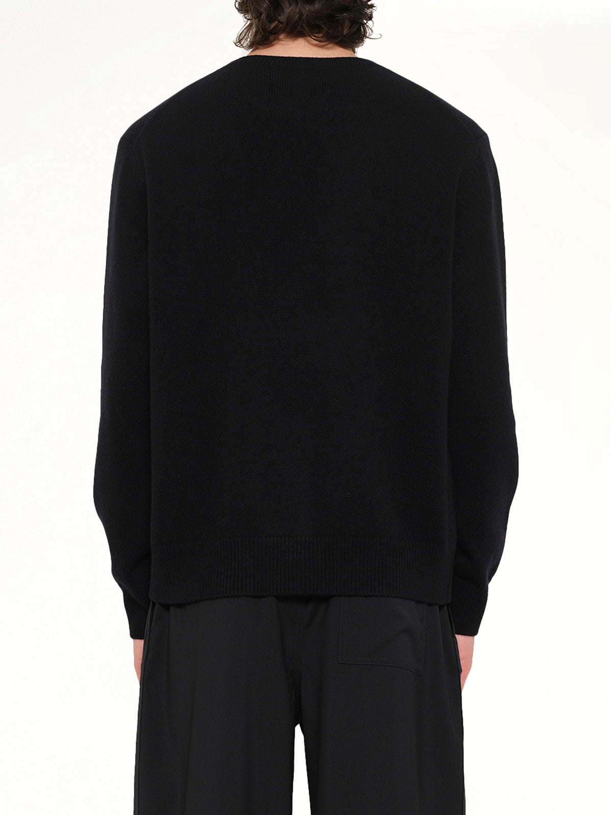 Anagram Embroidered Knit Sweater in Black