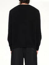 Anagram Embroidered Knit Sweater in Black