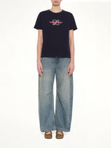 Anagram Regular Fit T-Shirt in Navy Blue/White