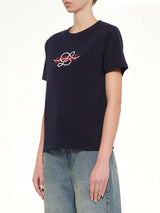 Anagram Regular Fit T-Shirt in Navy Blue/White