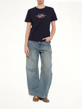 Anagram Regular Fit T-Shirt in Navy Blue/White