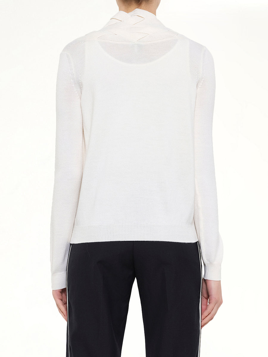 Braid Cardigan in White