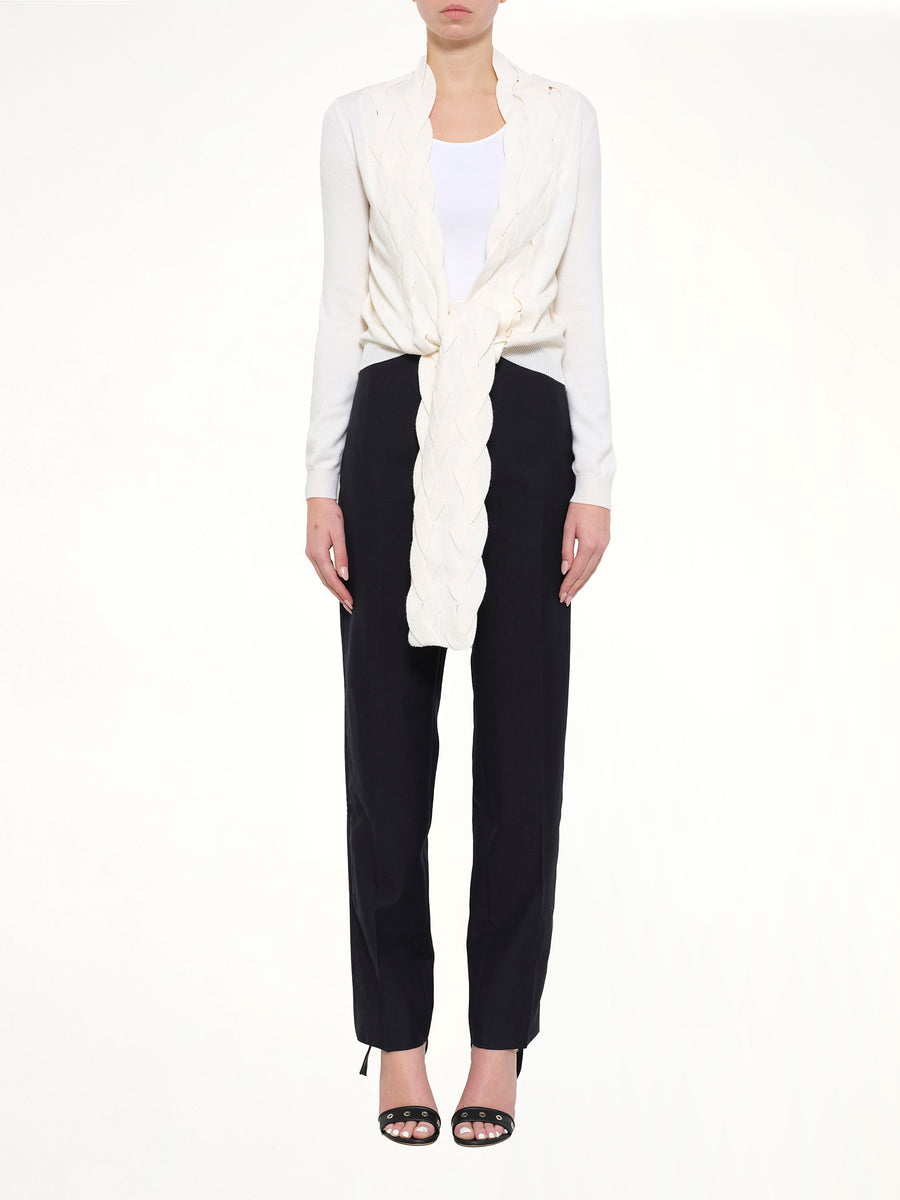 Braid Cardigan in White