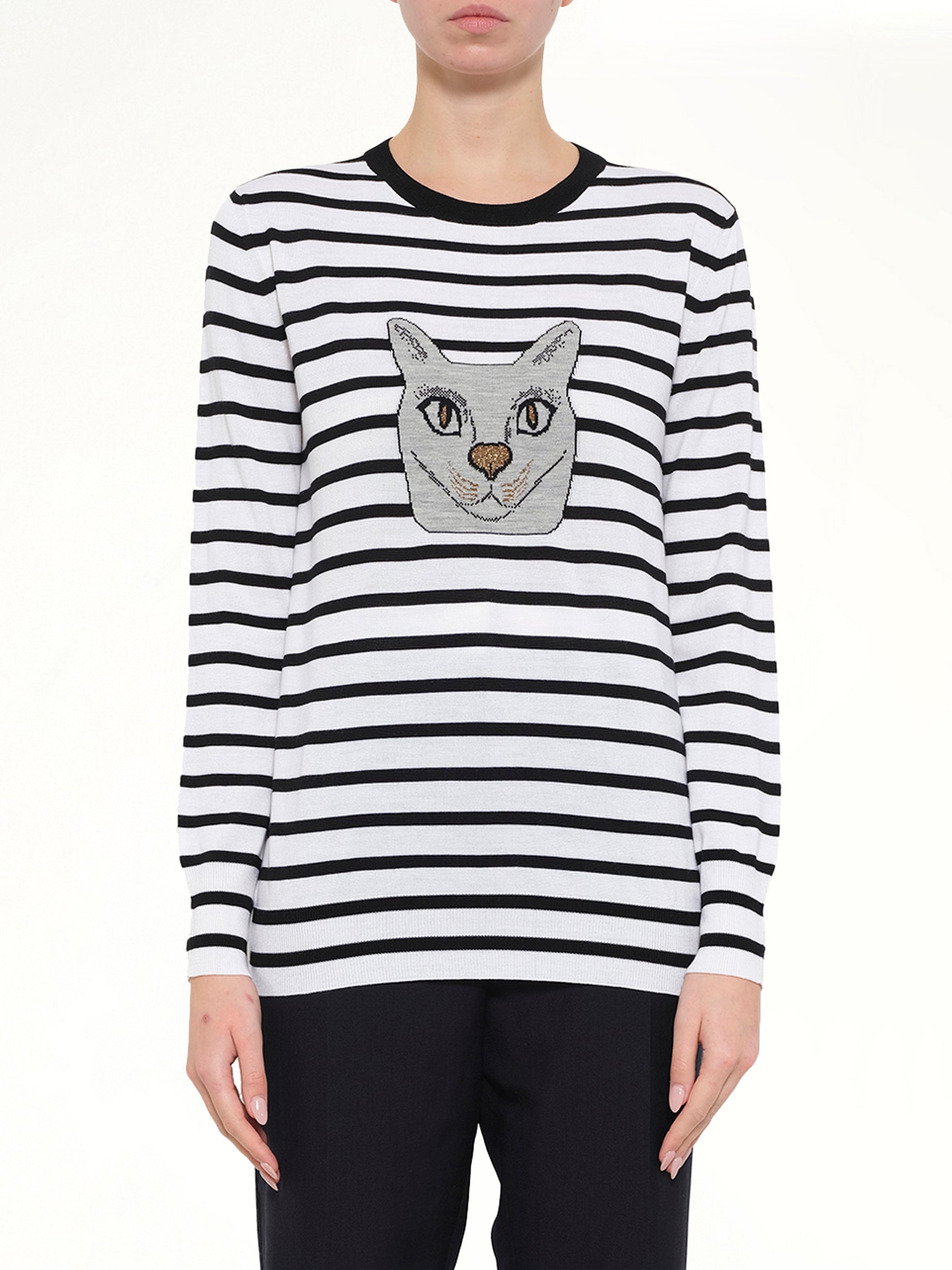 Cat Sweater Stripes in Black