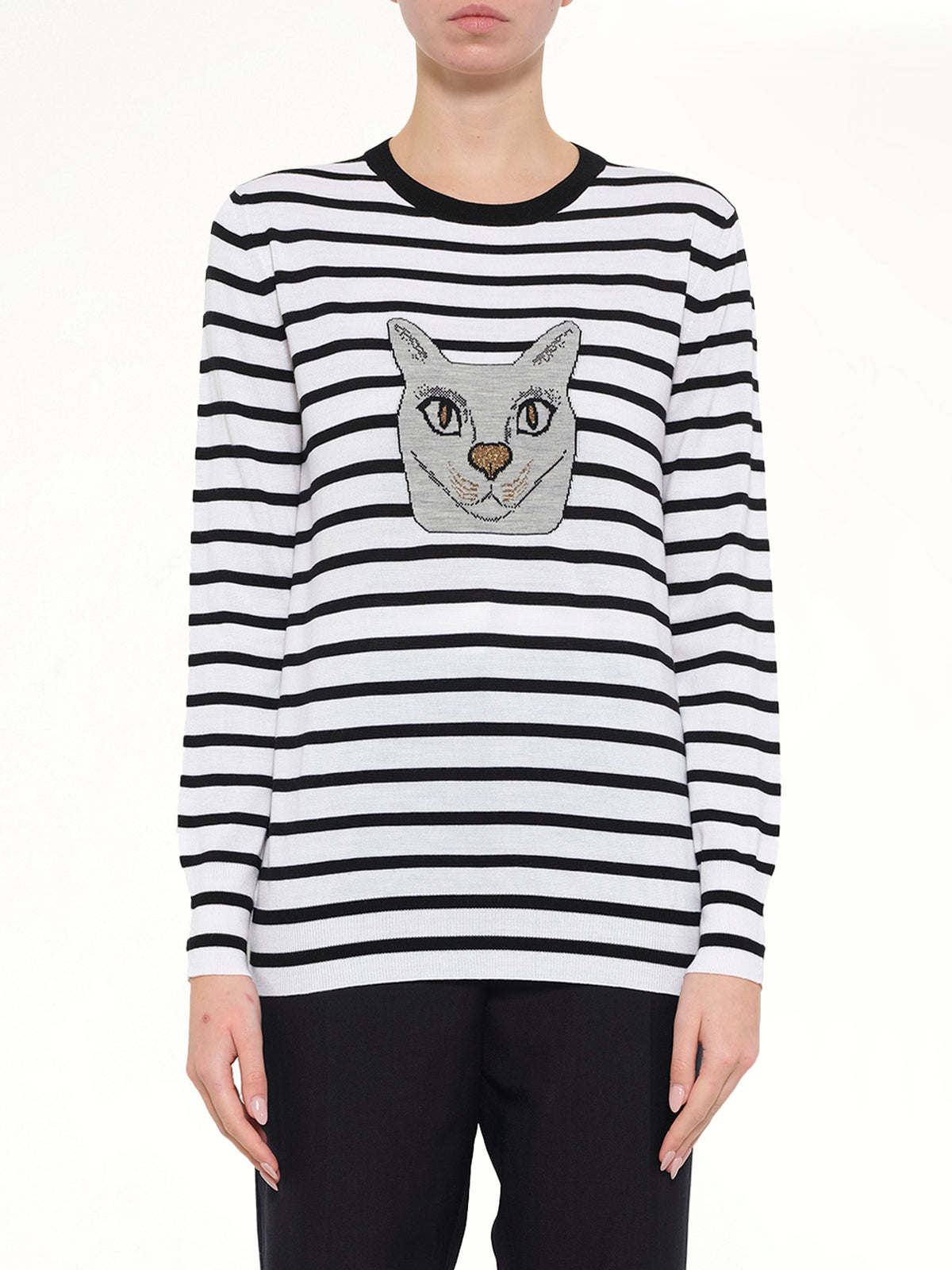 Cat Sweater Stripes in Black
