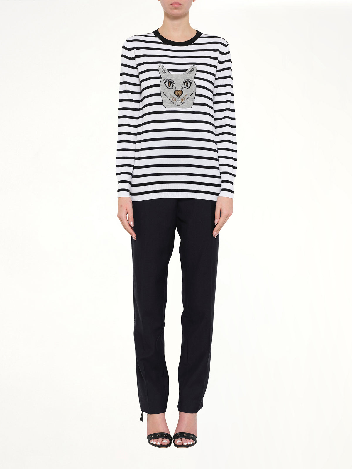 Cat Sweater Stripes in Black