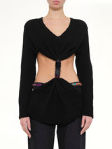 Embroidered Knot Sweatshirt in Black