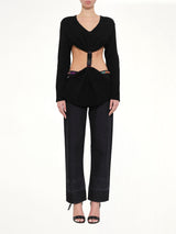 Embroidered Knot Sweatshirt in Black