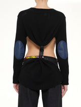 Embroidered Knot Sweatshirt in Black