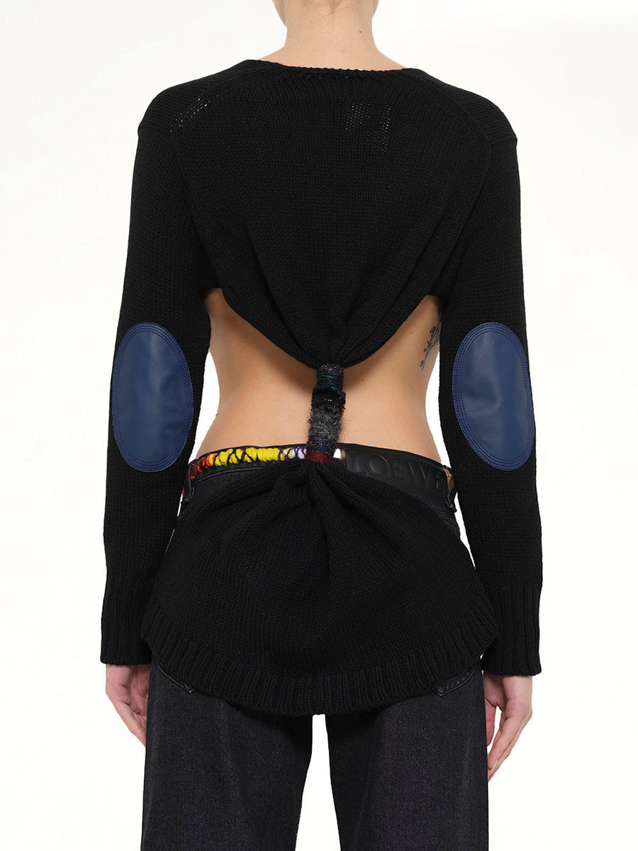 Embroidered Knot Sweatshirt in Black