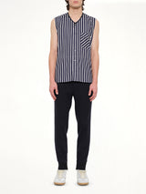 Ribbon V Neck in Navy