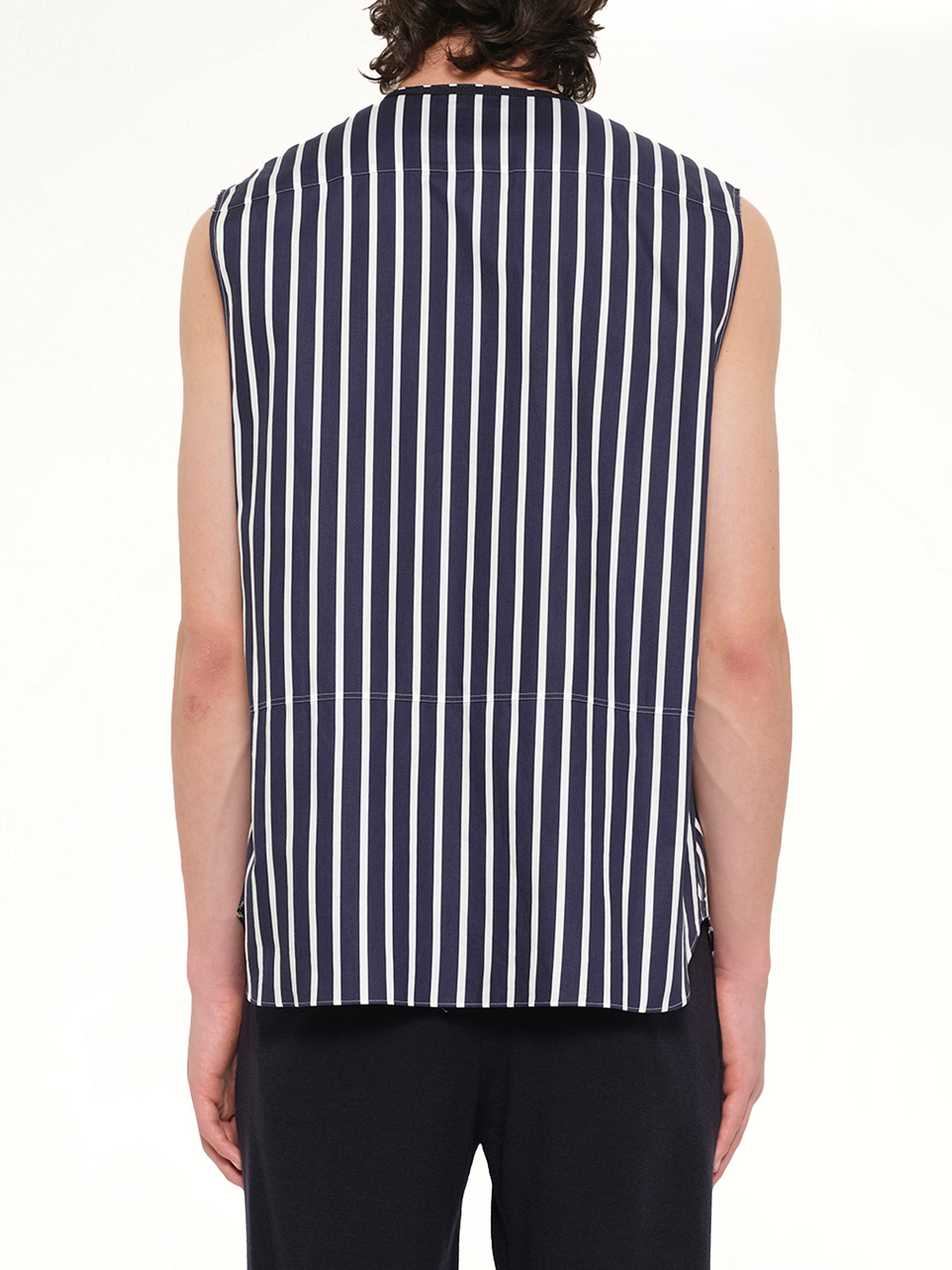 Ribbon V Neck in Navy