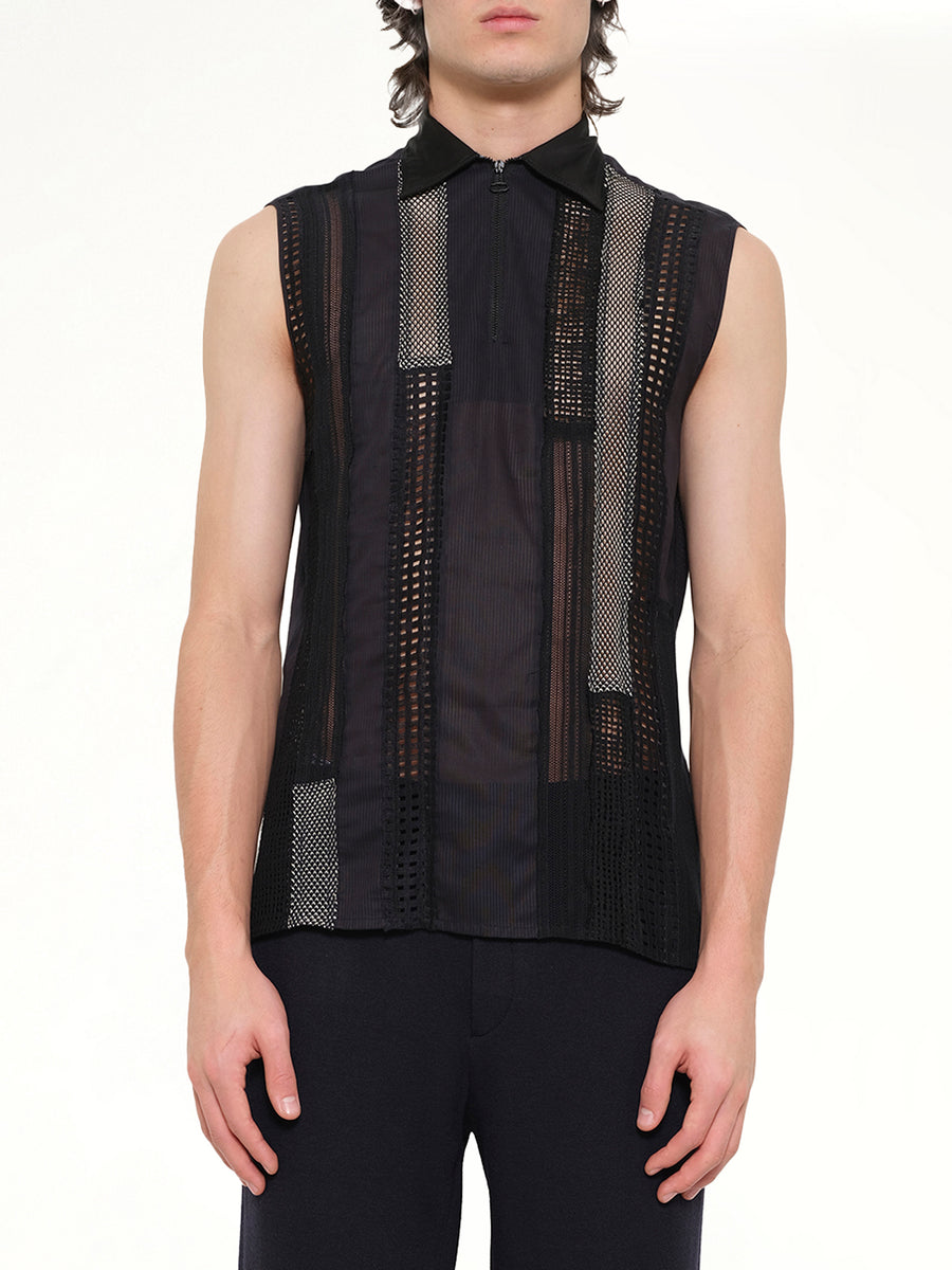 S/Less Shirt Patchwork in Black