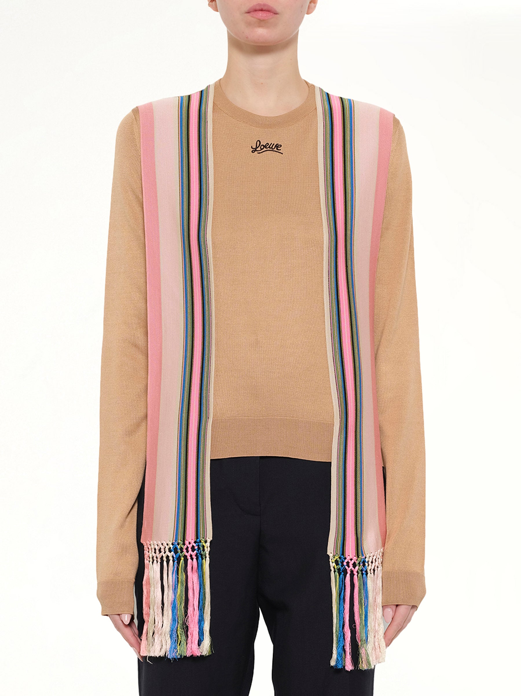 Stripe Bands Sweater in Camel