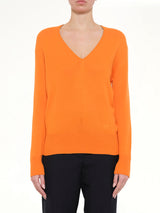 V Neck Sweater in Orange
