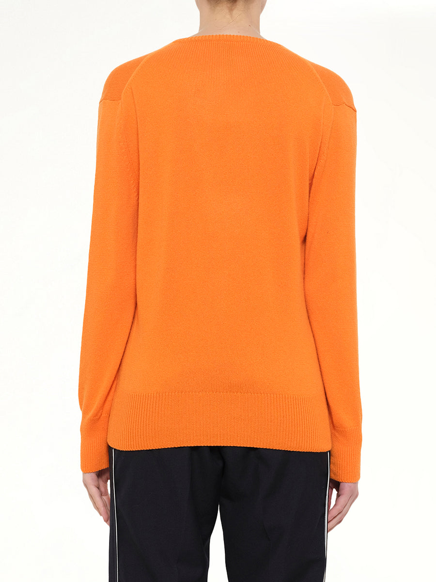 V Neck Sweater in Orange