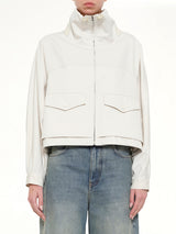 Cotton Silk Garbadine Jacket in Ivory