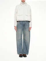 Cotton Silk Garbadine Jacket in Ivory