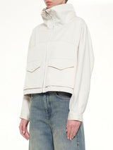 Cotton Silk Garbadine Jacket in Ivory