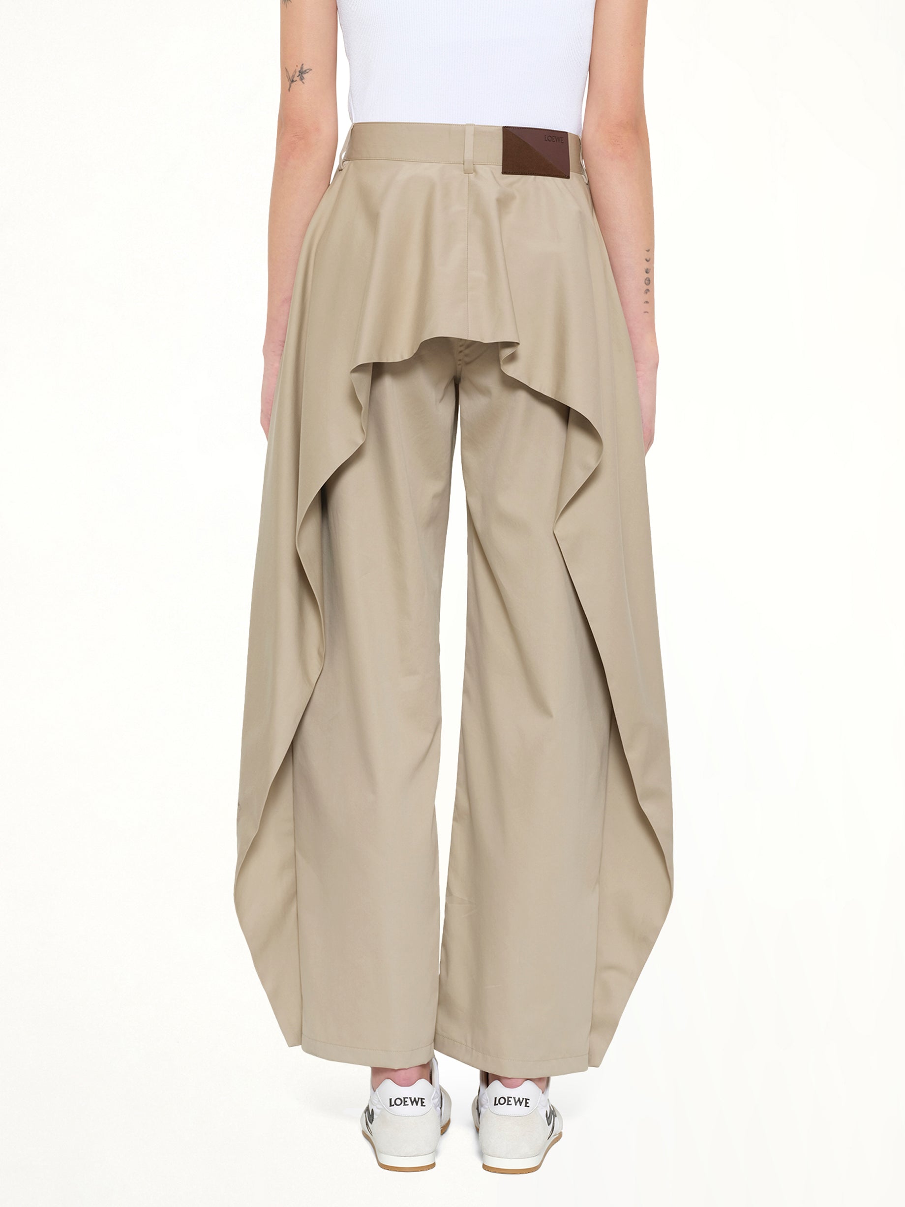 Cotton Silk Garbadine Trousers AF in Beige