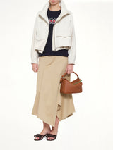 Cotton Utility Asymmetric Skirt in Beige